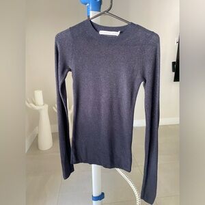 & Other Stories, Black, Sheer, Long Sleeve Top, Size XS